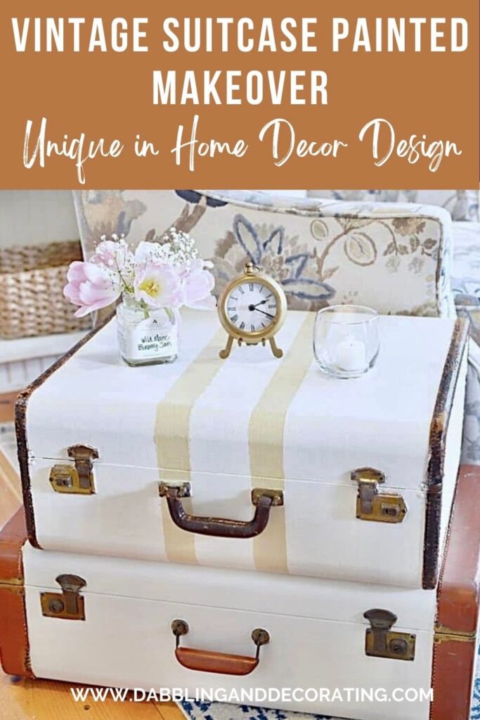 Vintage Suitcase Painted makeover Unique in Home Decor Design 