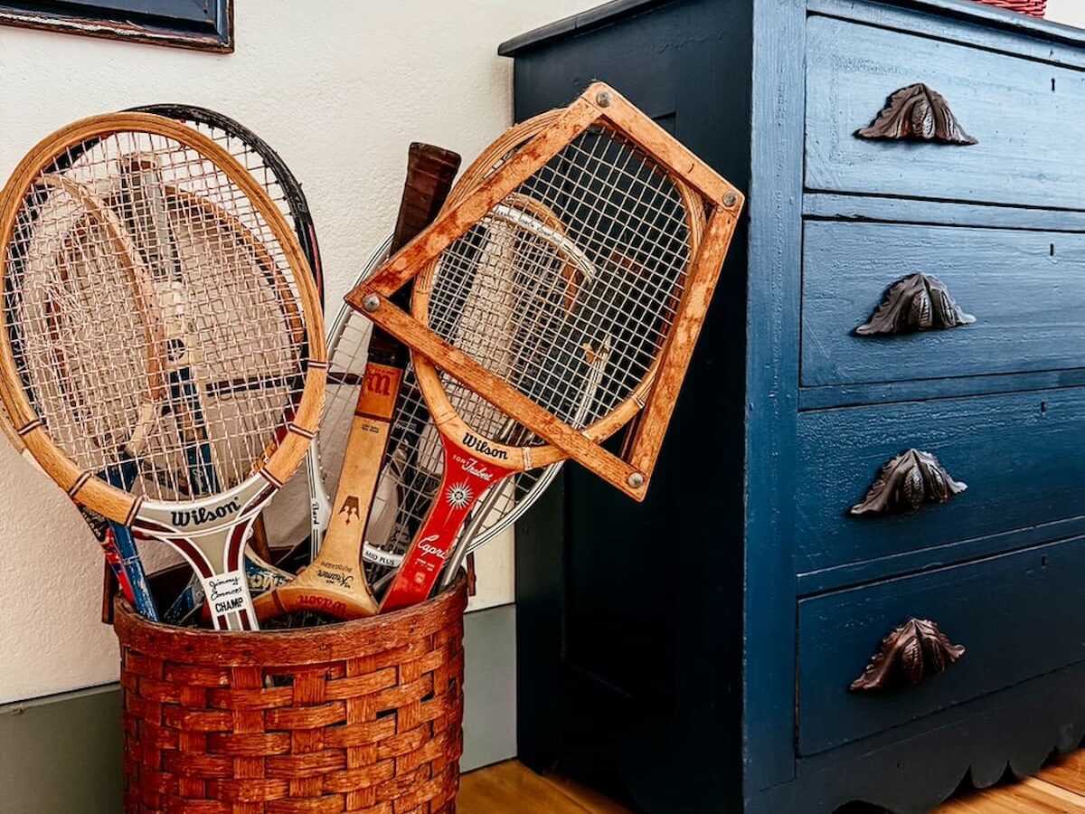 Raquette De Tennis Vintage All Pro Bois Années 70 Décoration Collection