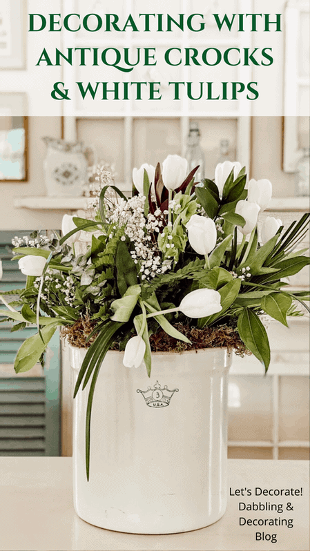 ANTIQUE CROCKS AND TULIPS