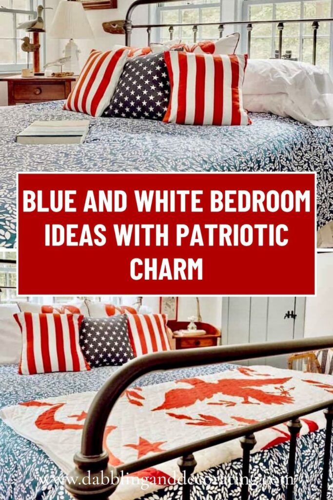 Blue and White Bedroom Ideas with Patriotic Charm 