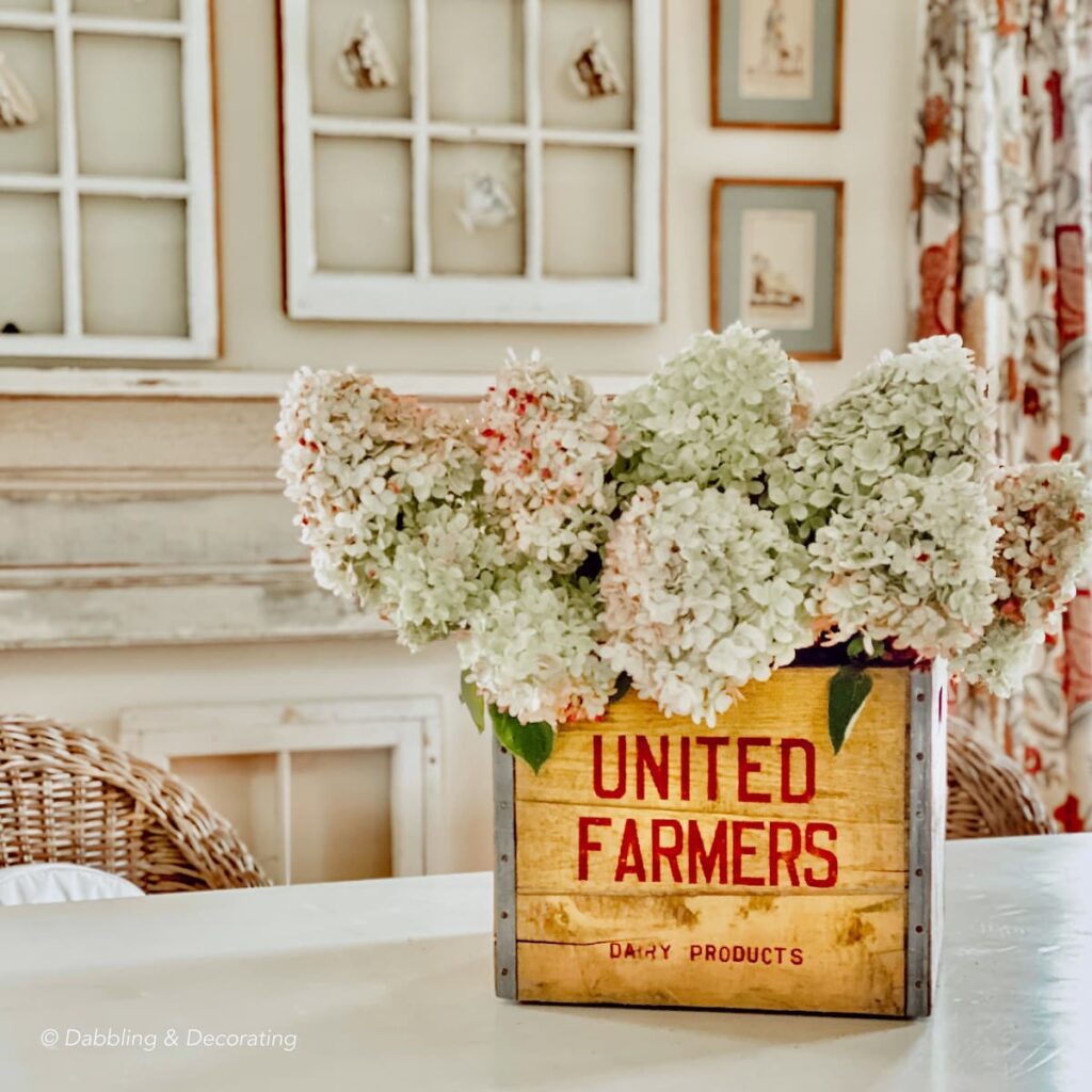 United Farmers Crate with Fall Limelight Hydrangeas