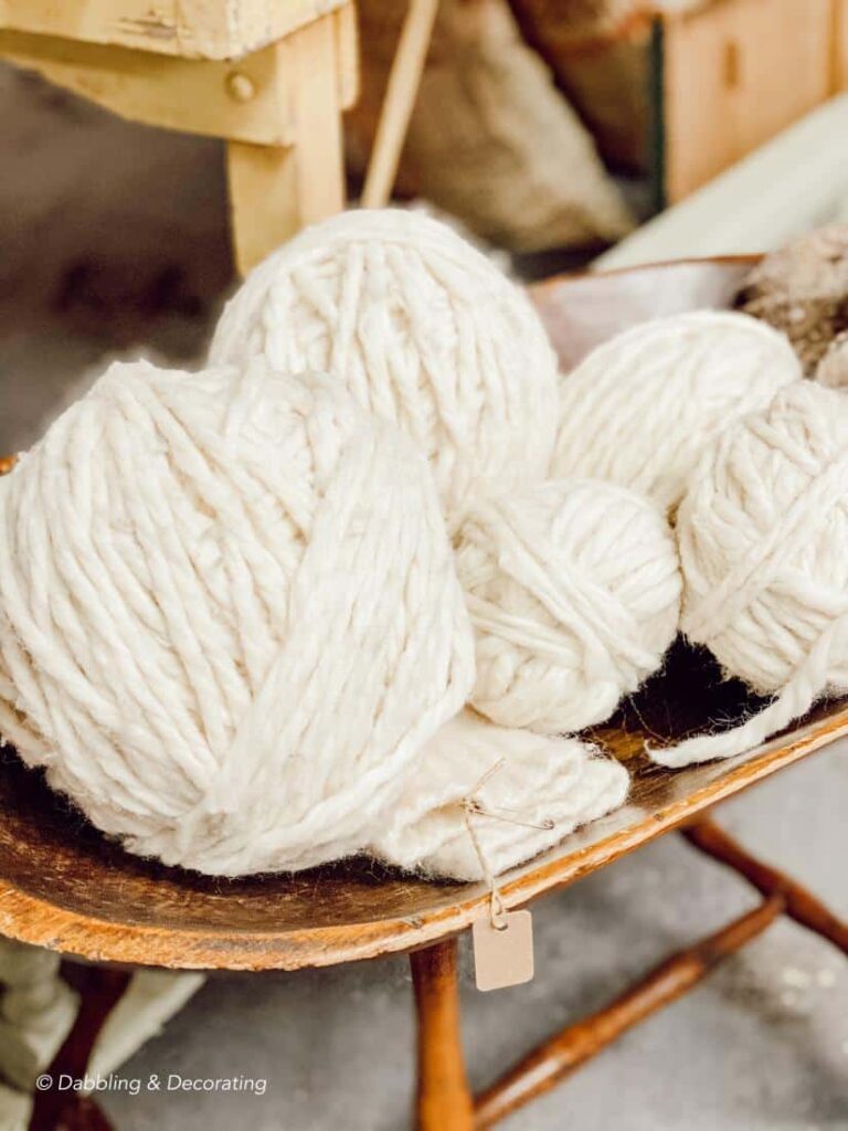 Balls of yarn at Vintage Market Days Vermont.
