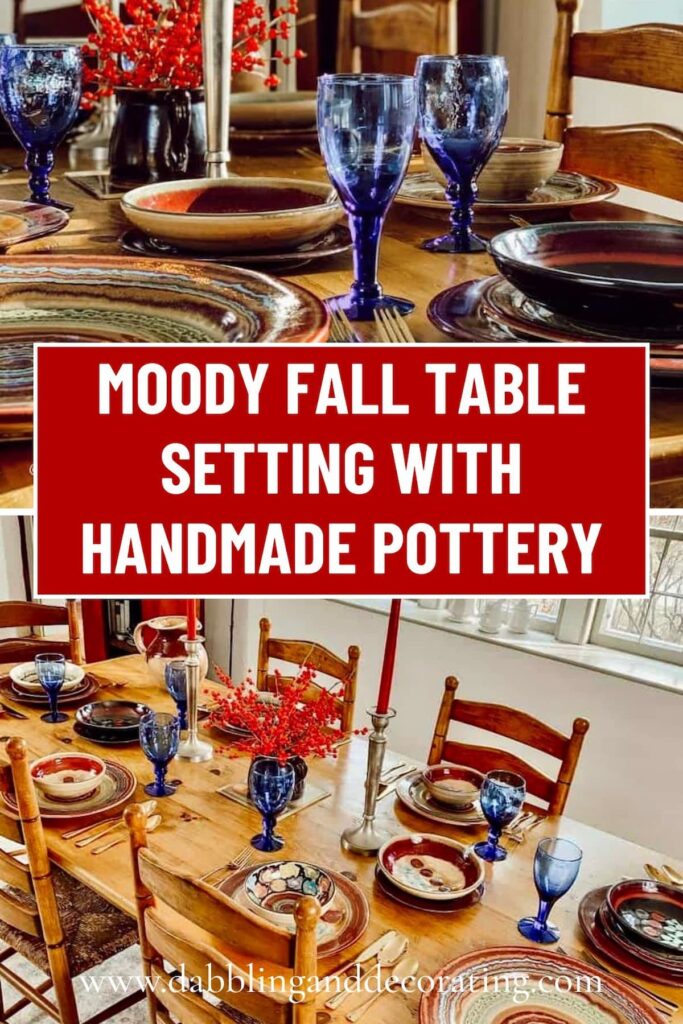 Moody Fall Table Setting with Handmade Pottery