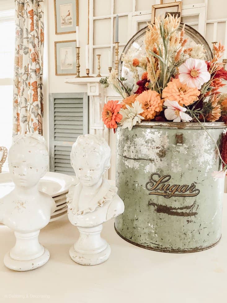 Vintage Sugar Tin Centerpiece