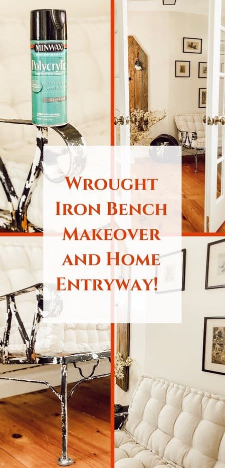 Wrought Iron Bench Makeover and Home Entryway