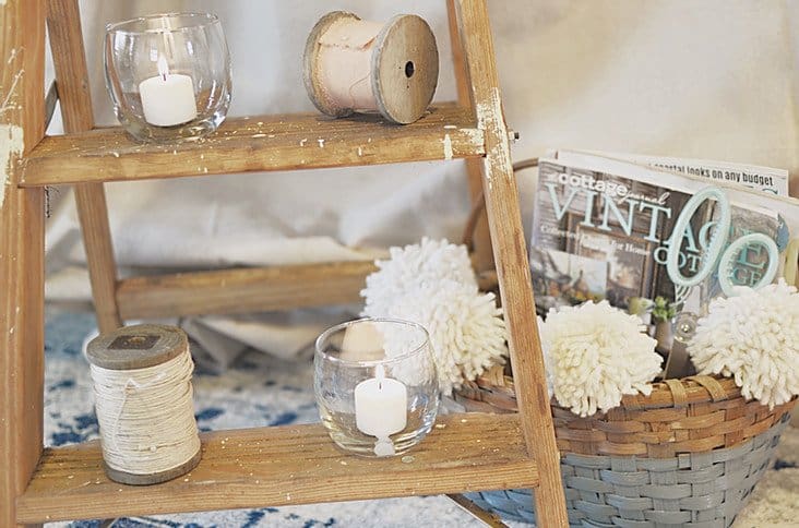 Vintage basket decorated