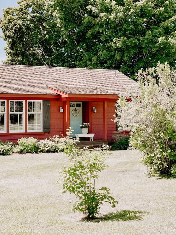 Red House with Blue Door