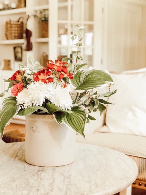 Antique Crock Flower Display