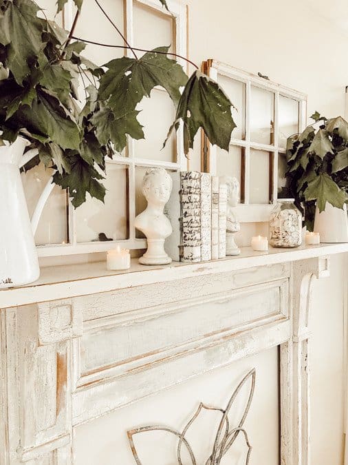 White Summer Farmhouse Mantel