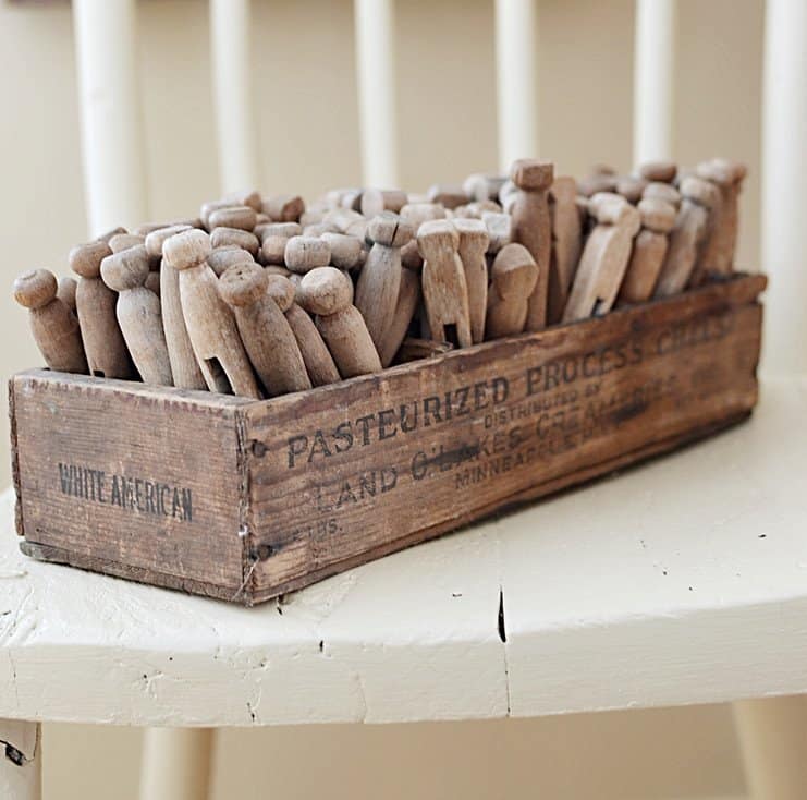 Vintage wooden clothespins.