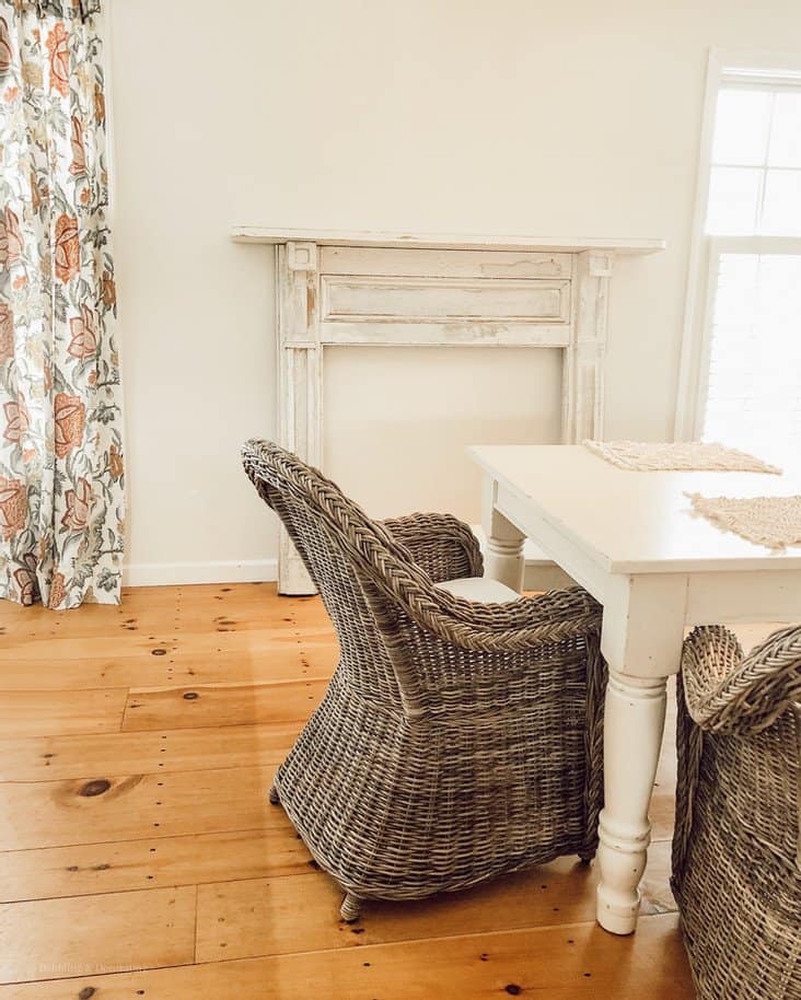 Faux Vintage Fireplace Mantel in the Dining Room