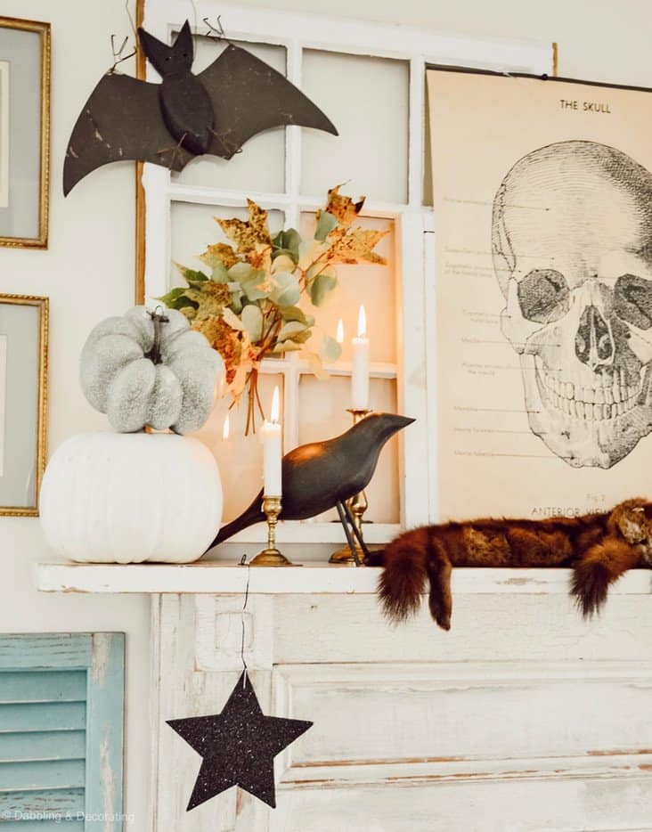 Halloween Vintage Mantel with Lindt Lindor Chocolate