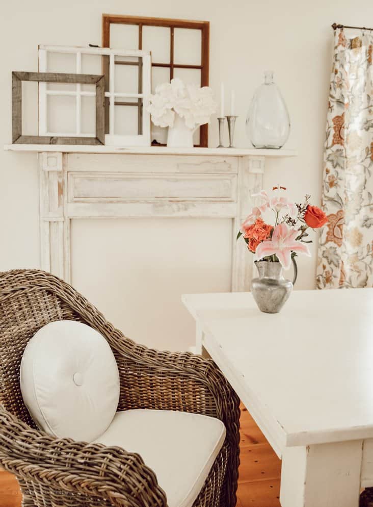 Dining Room with Vintage Mantel