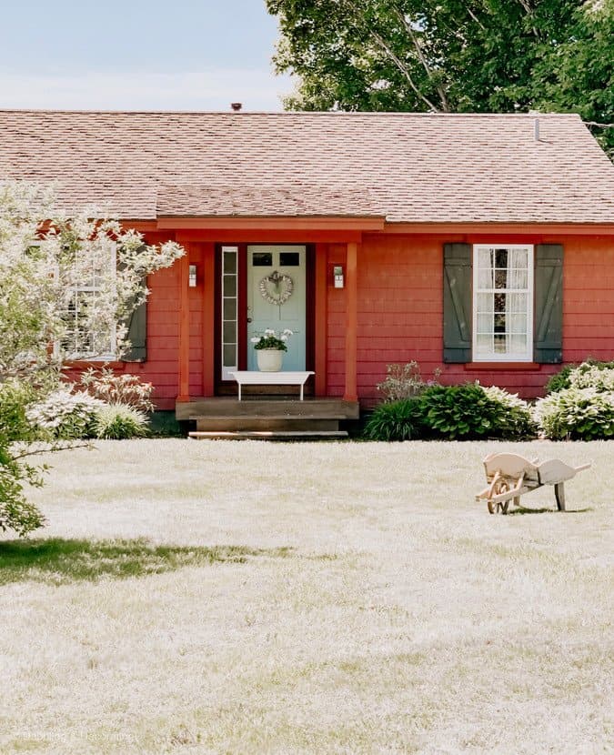 Red House with Blue Door