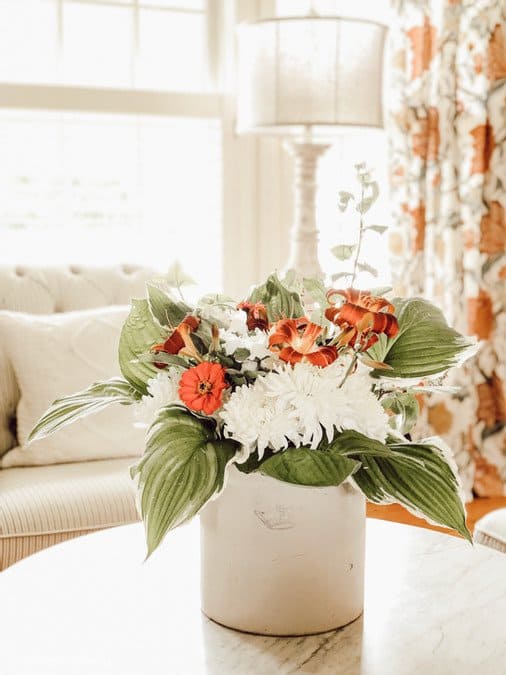Antique Crock Flower Display
