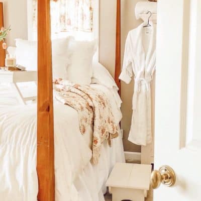 Cozy bedroom with four post bed