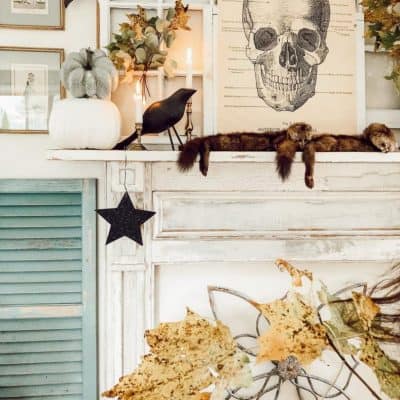Halloween Vintage Mantel with Lindt Lindor Chocolate