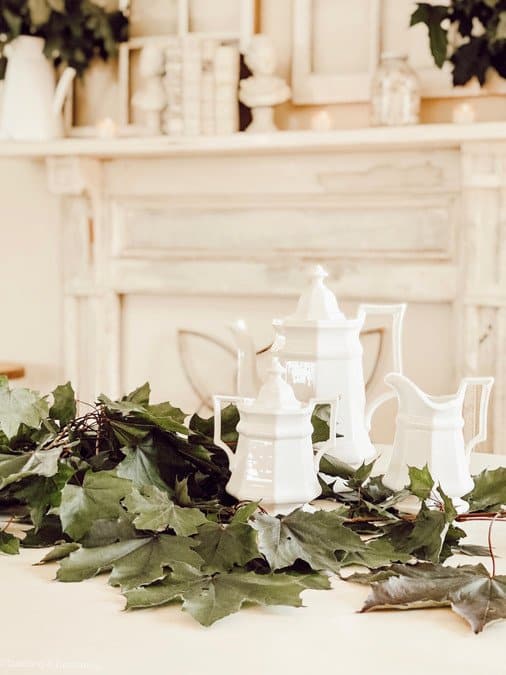 White Summer Farmhouse Mantel