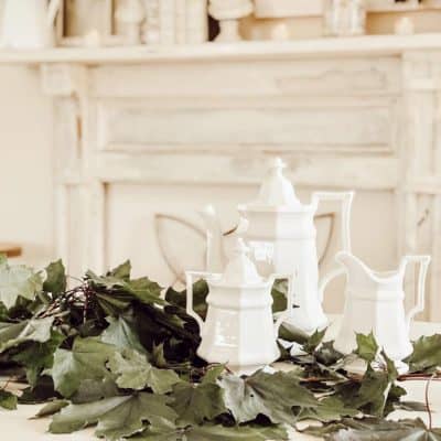 White Summer Farmhouse Mantel