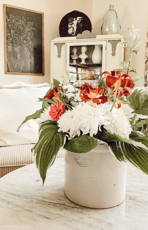Antique Crock Flower Display