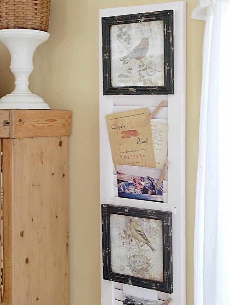 Vintage shutter with vintage menu and photos.