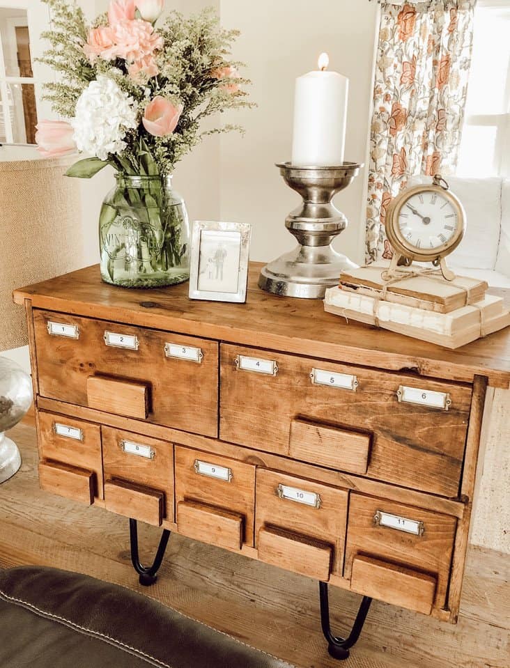 Vintage Card Catalog Repurposed