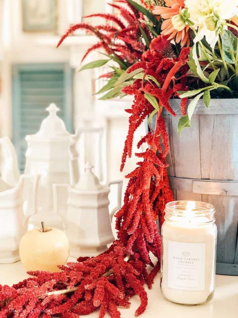 Simple Basket of Fall Flowers Centerpiece