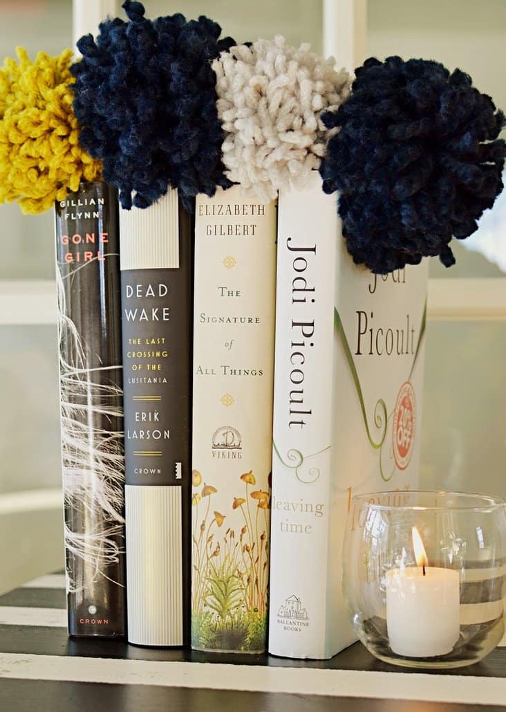 Pom pom bookmarks