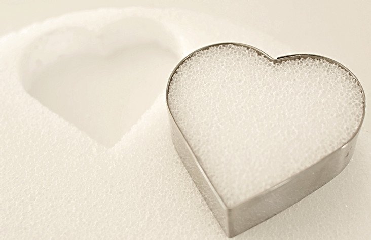 cookie cutter and styrofoam