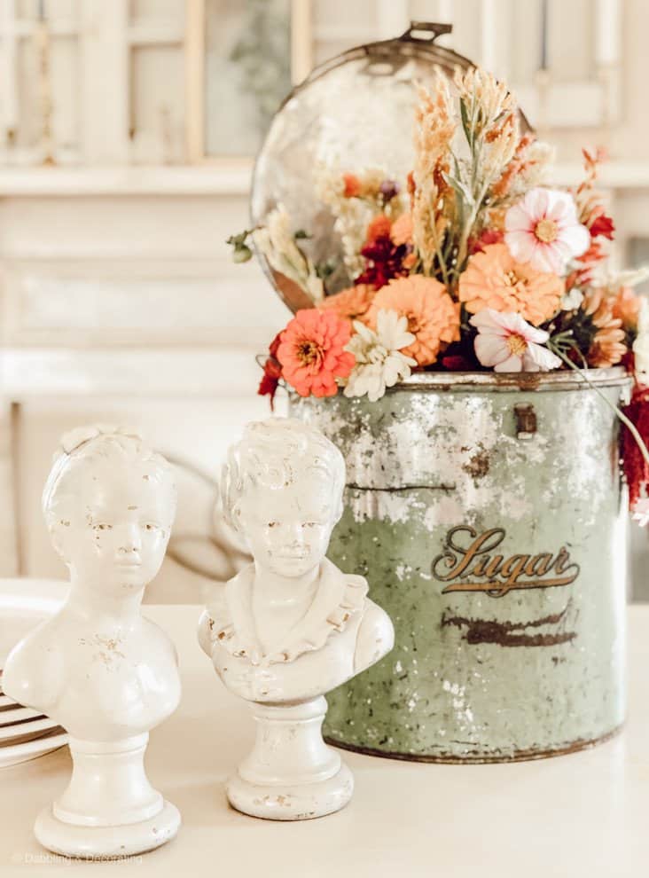 Vintage Sugar Tin Centerpiece