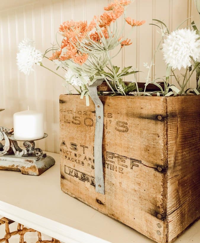 Vintage crate with flowers