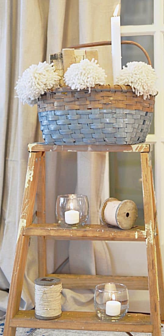 Decorated vintage basket