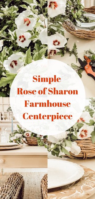 Simple Rose of Sharon Farmhouse Centerpiece