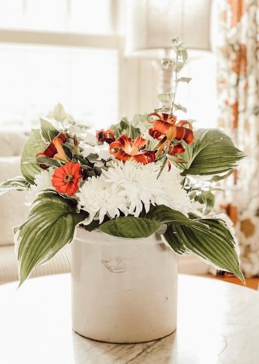 Antique Crock Flower Display