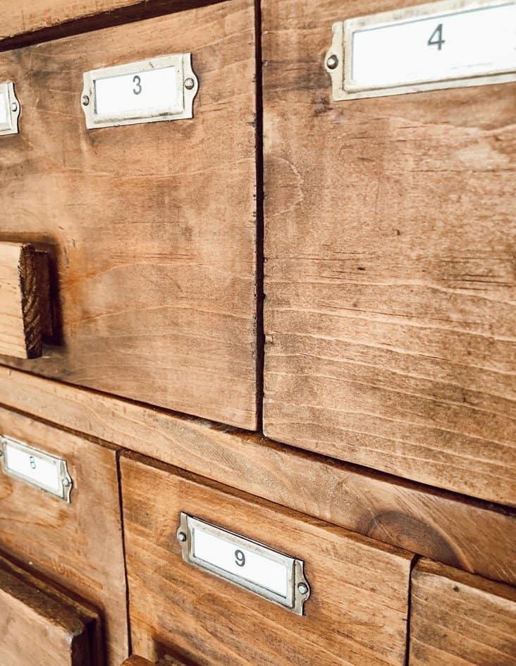 Vintage Card Catalog Repurposed