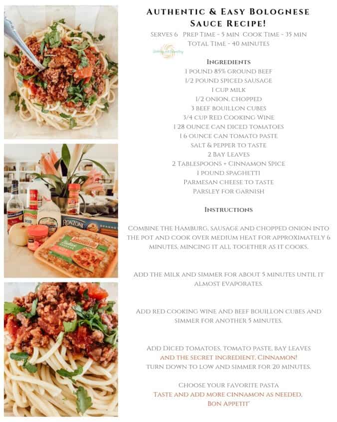 Authentic & Easy Pasta Bolognese Sauce Recipe