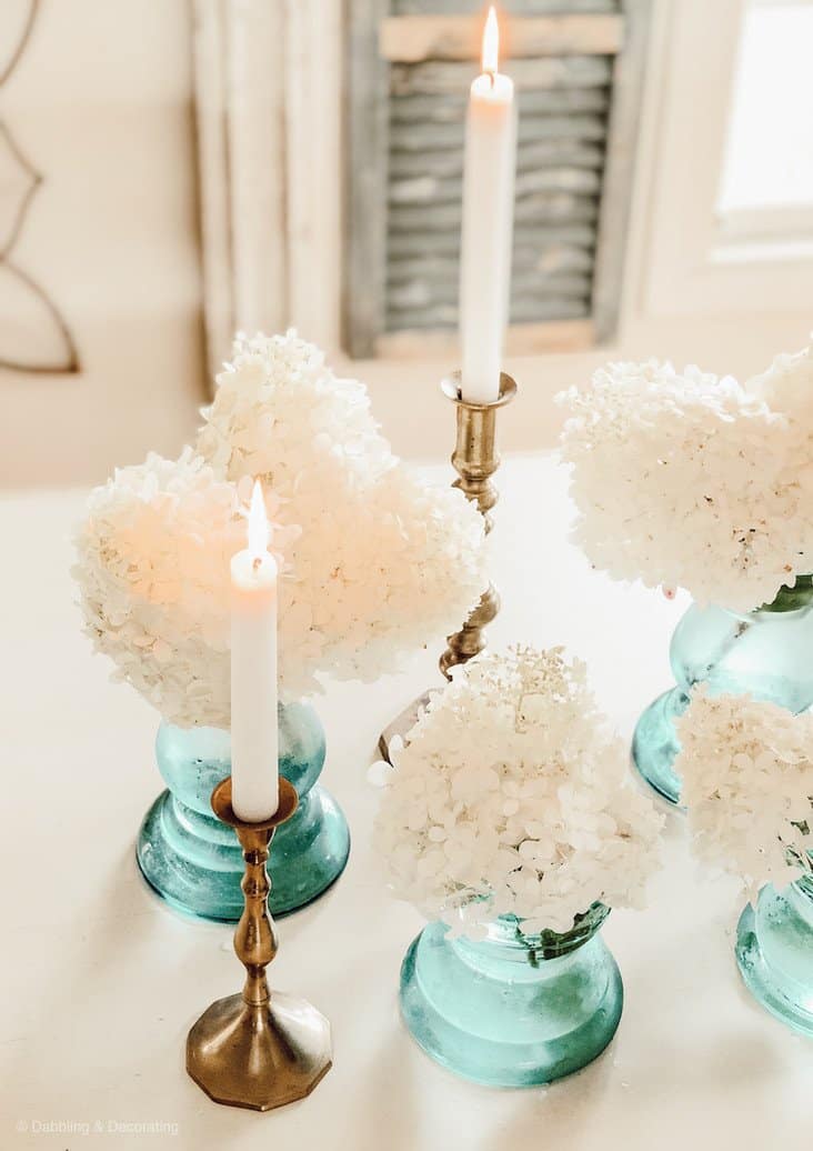 Spring Hydrangea Table Centerpiece