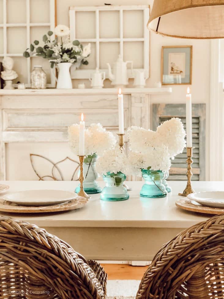 Spring Hydrangea Table Centerpiece