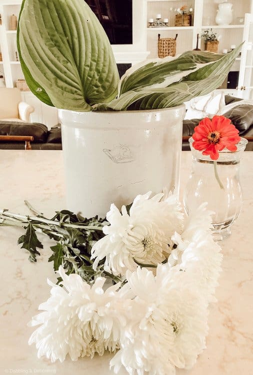 Antique Crock Flower Display