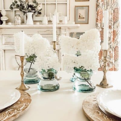 Spring Hydrangea Table Centerpiece
