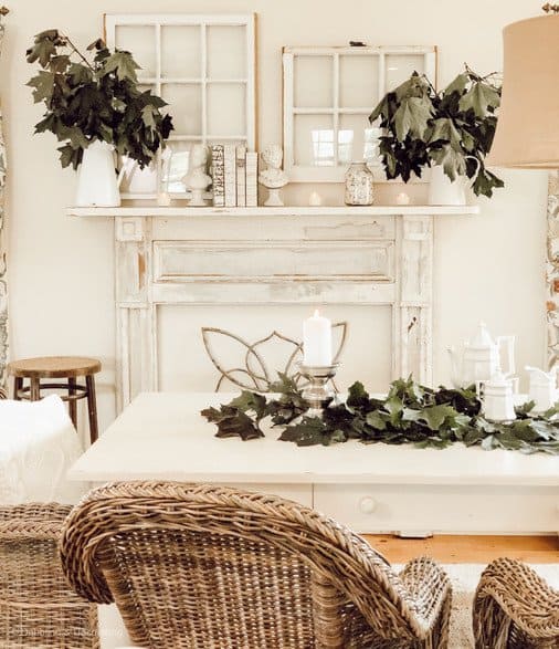 White Summer Farmhouse Mantel