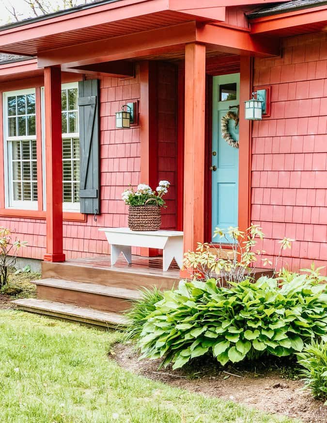 Nordic Blue Front Door & Rustic Red House