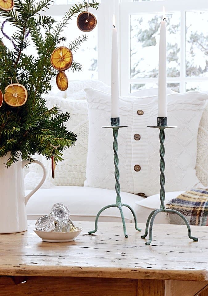 Simple Christmas Decor in the Sunroom.