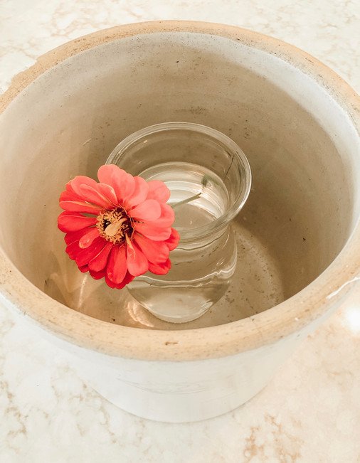 Antique Crock Flower Display
