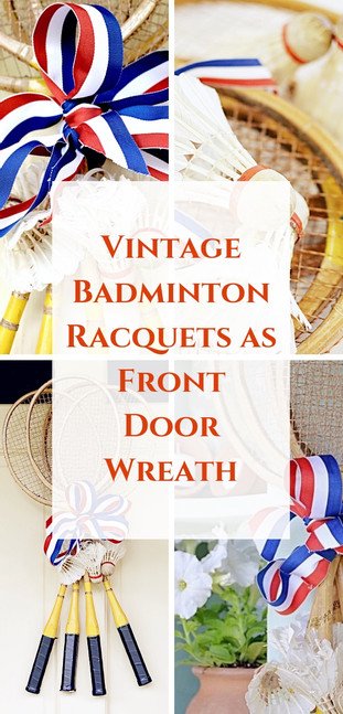 DIY Summer Wreath with Vintage Badminton Racquets