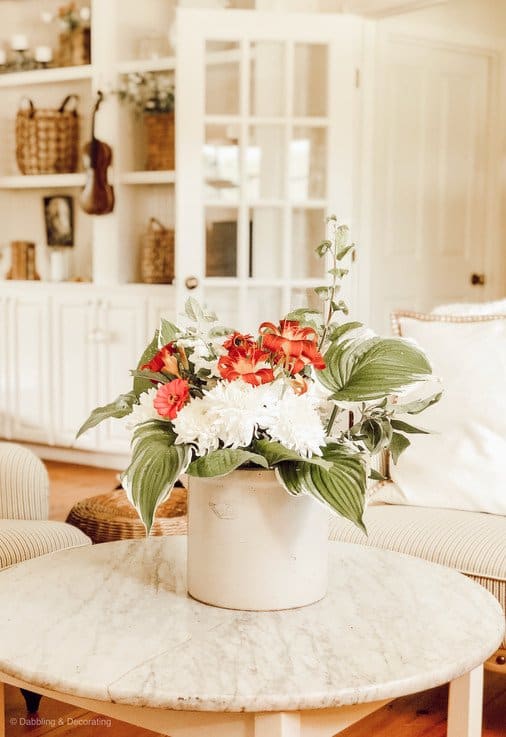 Antique Crock Flower Display