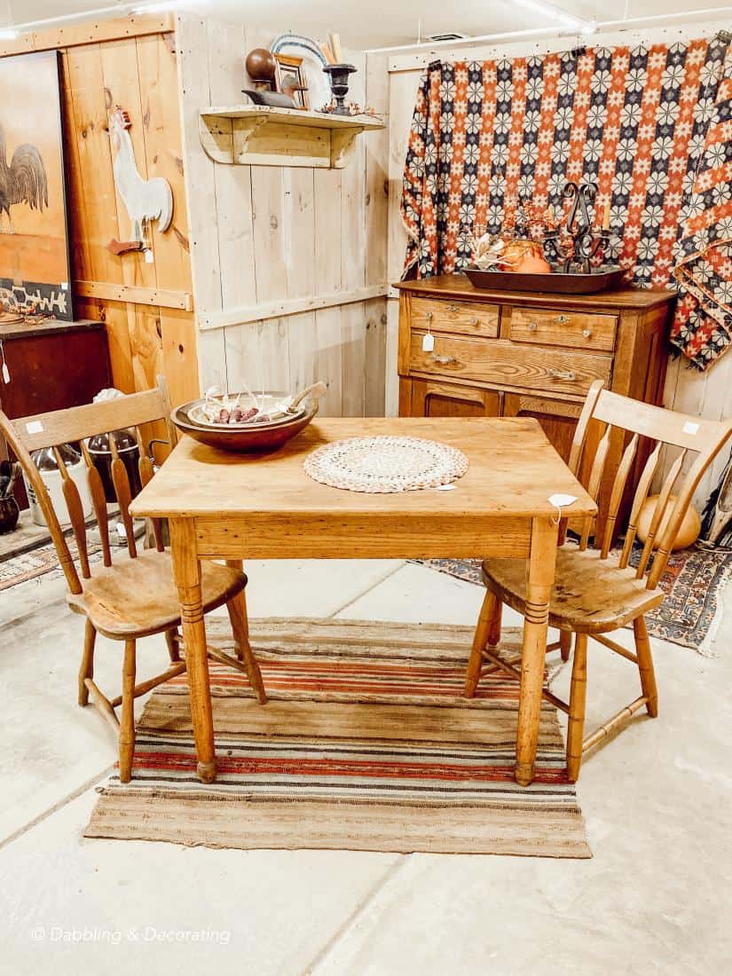 Charming Antique Table and Chairs for Two