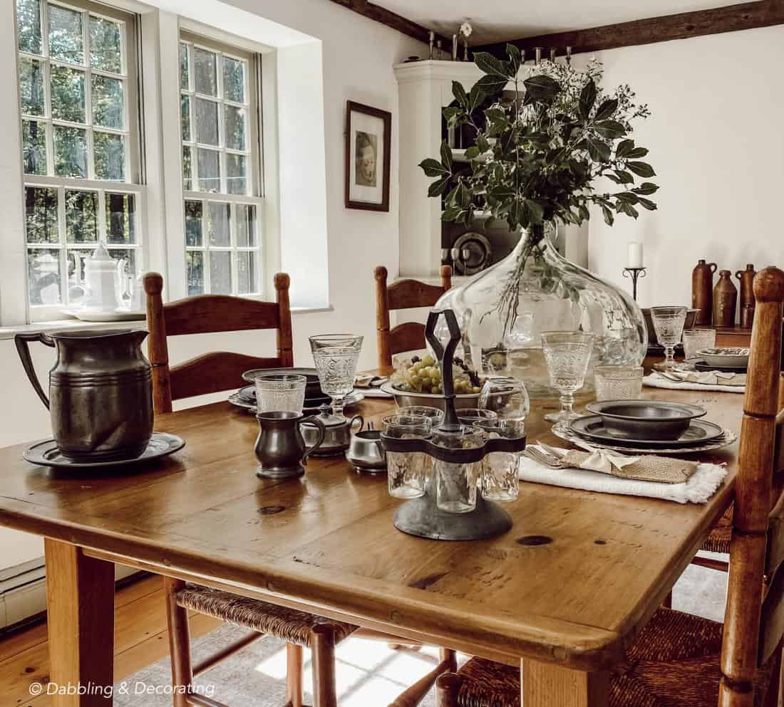 Decorating a Table with American Country Antiques