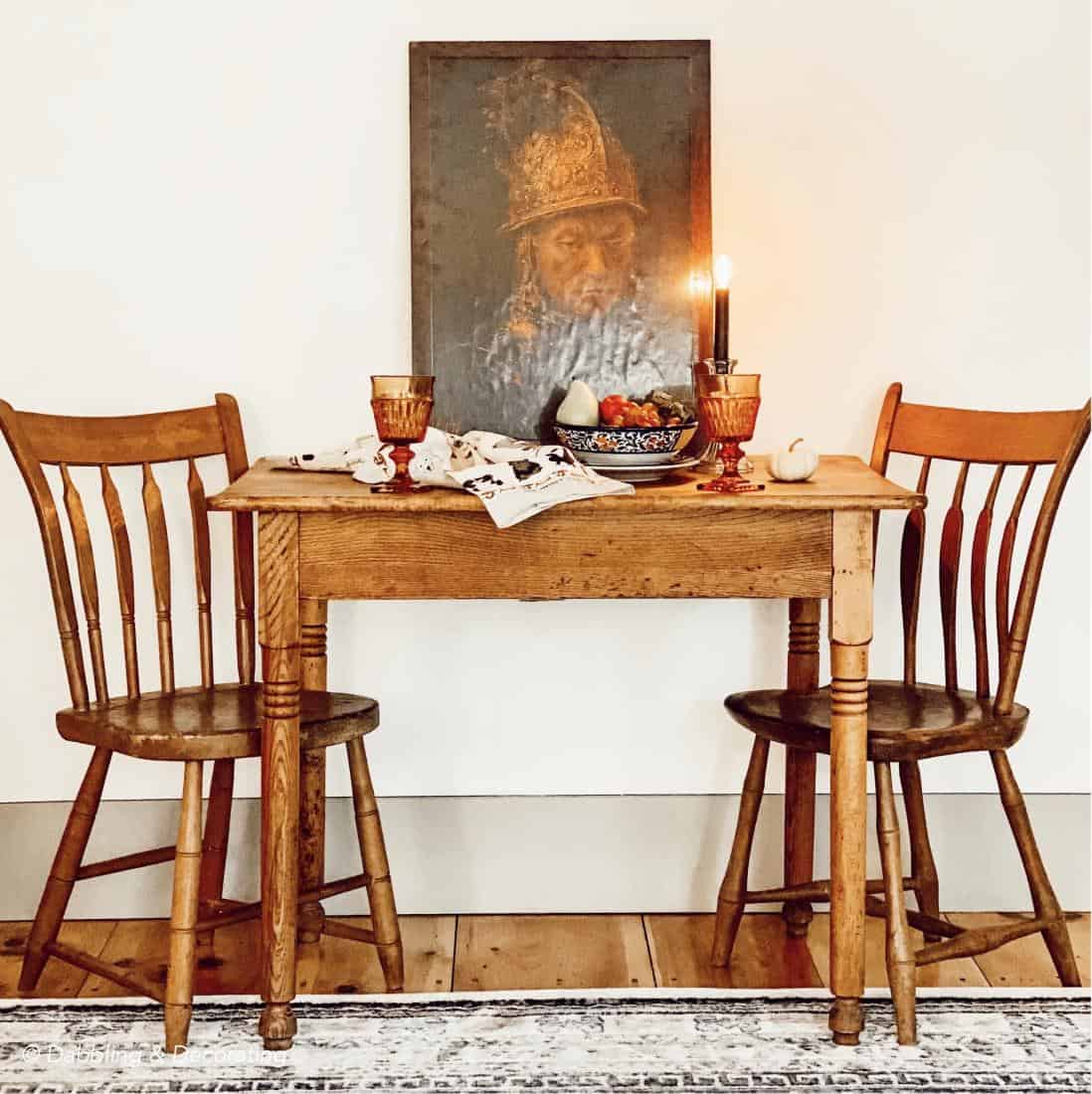 Charming Antique Table and Chairs for Two