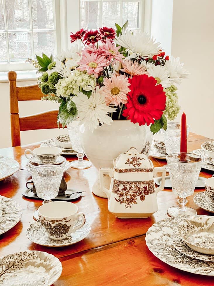 Brown and White Antique Transferware Dish Collection